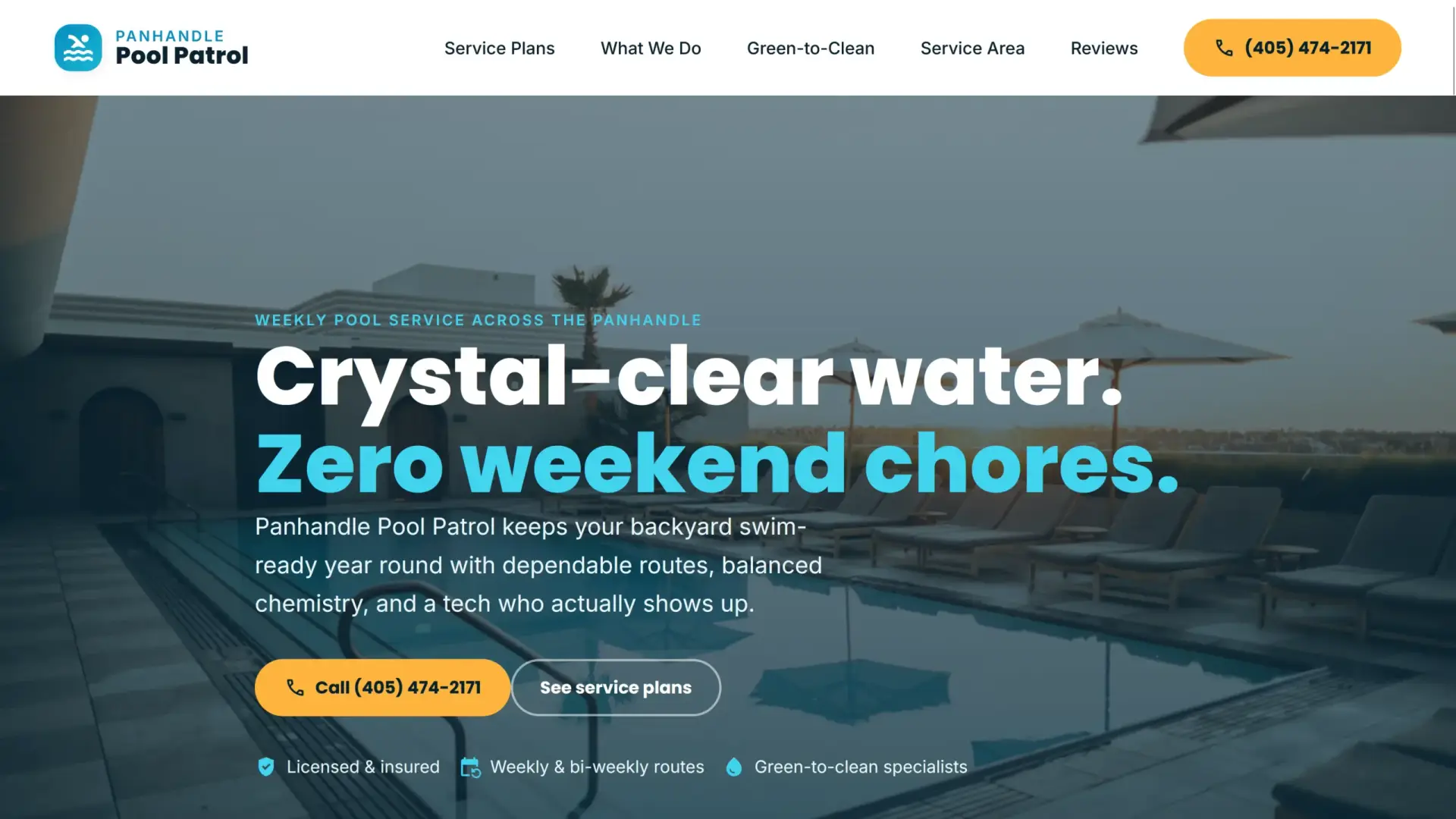Panhandle Pool Patrol website design