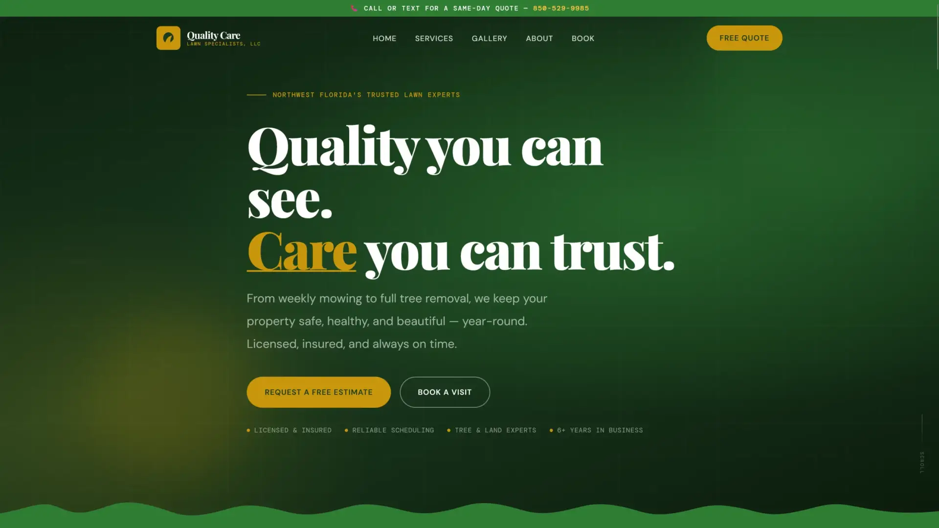 Quality Lawn Care Specialists website design